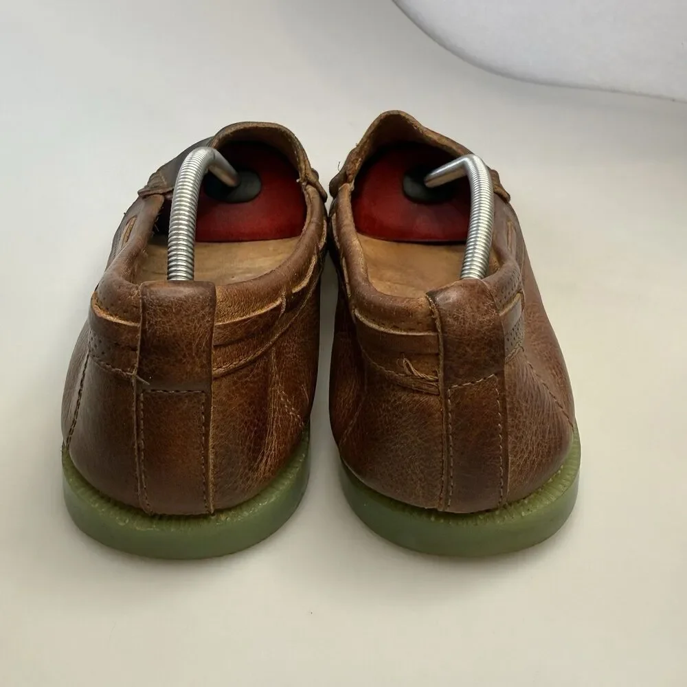 Bed Stu Aunt Mildred Womens Size 41 US 10.5 Tan Leather Penny Loafer Shoe EUC